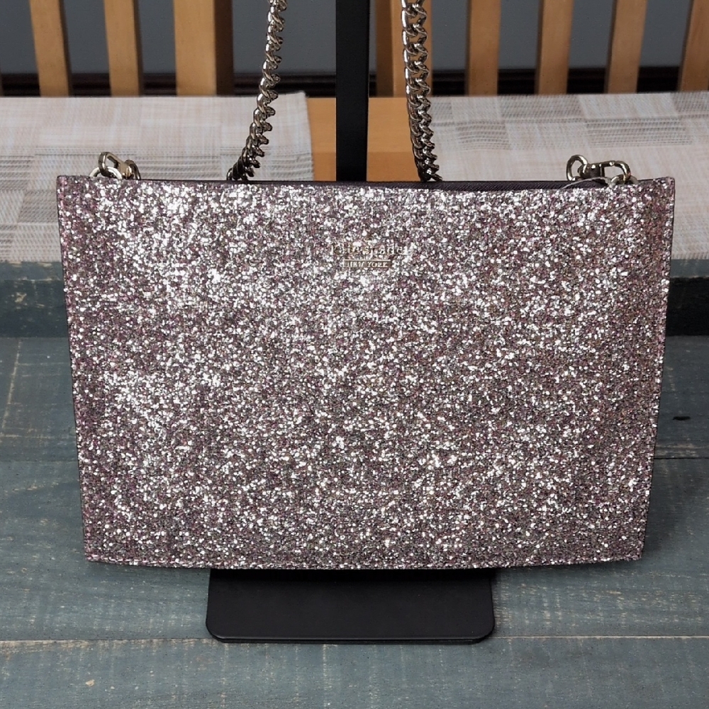NWOT Kate Spade Pink Glitter Clutch